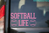 SOFTBALL LIFE Vinyl Decal Sticker 7" x 3.5" Fastpitch