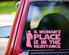 A WOMAN'S PLACE IS IN THE RESISTANCE Vinyl Decal Sticker 10" x 5" Resist Leia
