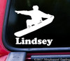 SNOWBOARDER with Personalized Name Vinyl Sticker - Snurfer - Die Cut Decal