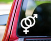 Male & Female Gender Symbols Sign joined vinyl decal sticker 5" x 4.25"