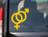 Male & Female Gender Symbols Sign joined vinyl decal sticker 5" x 4.25"