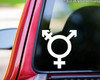 Transgender Symbol Sign Vinyl Decal - Gender Identity Icon - Die Cut Sticker