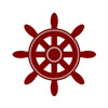 Ship's Wheel vinyl decal featuring a classic eight-spoke nautical boat helm silhouette
