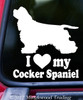 I Love My Cocker Spaniel vinyl decal with dog silhouette and heart