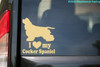 I Love My Cocker Spaniel vinyl decal with dog silhouette and heart