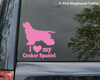 I Love My Cocker Spaniel vinyl decal with dog silhouette and heart