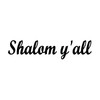 Shalom Y'all vinyl decal featuring flowing script lettering combining a Jewish greeting with Southern style