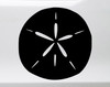 Sand Dollar vinyl decal with classic five-petal star pattern for coastal beach nautical and ocean-themed decor