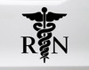 RN with Caduceus Symbol Vinyl Decal - Registered Nurse LPN - Die Cut Sticker
