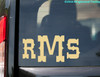 Monogram Vinyl Sticker 8" x 3.5" - Custom Family Initials Name - Personalized Die Cut Decal - WESTERN