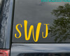 MONOGRAM Vinyl Sticker 8" x 5" - Custom Name Initials - Personalized Die Cut Decal - SWEET PEA