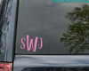 MONOGRAM Vinyl Sticker 4" x 3" - Custom Name Initials - Personalized Die Cut Decal - SWEET PEA