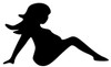 MUDFLAP PREGNANT GIRL Vinyl Sticker - Trucker Lady Woman Silhouette Country - Die Cut Decal