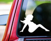 MUDFLAP PREGNANT GIRL Vinyl Sticker - Trucker Lady Woman Silhouette Country - Die Cut Decal