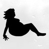 Mudflap Fat Girl vinyl decal featuring a reclining curvy woman silhouette