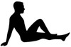 Mudflap Man vinyl decal featuring a reclining male pinup silhouette
