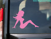 Classic Mudflap Girl vinyl decal featuring a reclining female pinup silhouette