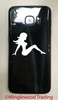 Classic Mudflap Girl vinyl decal featuring a reclining female pinup silhouette