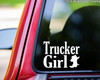 TRUCKER GIRL Vinyl Decal Sticker 7.5" x 5.5" Country Cowgirl Redneck