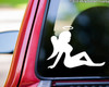 MUDFLAP ANGEL Vinyl Sticker -Trucker Lady Country Woman Silhouette Girl - Die Cut Decal