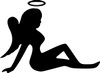 MUDFLAP ANGEL Vinyl Sticker -Trucker Lady Country Woman Silhouette Girl - Die Cut Decal