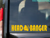 HEADBANGER v1 Vinyl Decal Sticker 11.5" x 2" EDM Music Speaker Metal Head Banger