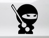 Ninja vinyl decal featuring a masked martial arts warrior holding a sword