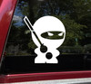 Ninja vinyl decal featuring a masked martial arts warrior holding a sword