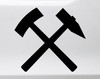 Crossed Hammer and Pick Vinyl Decal - Mining Heraldry Miner - Die Cut Sticker
