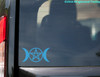 Triple Moon Symbol Vinyl Decal V1 - Goddess Wicca Pentacle - Die Cut Sticker