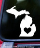 MICHIGAN HEART State Vinyl Decal Sticker 6" x 6" Love MI