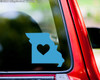 MISSOURI HEART State Vinyl Decal Sticker 6" x 5.25" Love MO