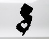 New Jersey Vinyl Decal - Heart Love Home State Native New Jerseyite - Die Cut Sticker