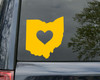 Ohio Vinyl Decal - Heart Love Home Buckeye State Native Ohioan - Die Cut Sticker