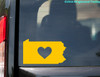 PENNSYLVANIA HEART State Vinyl Decal Sticker 6" x 3.5" Love PA