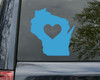 Wisconsin Vinyl Decal - Heart Love Home State Native Wisconsinite - Die Cut Sticker
