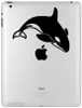 Orca killer whale vinyl decal featuring a swimming marine wildlife silhouette with distinctive markings