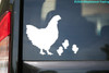 HEN & CHICKS - Vinyl Sticker -  Chicken Farm Animal Country - Die Cut Decal