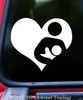BREASTFEEDING HEART 6" x 5" WHITE Vinyl Decal Sticker - Nursing