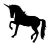 UNICORN 6" x 5.25" BLACK Vinyl Decal Sticker - Horse Mythology Fantasy