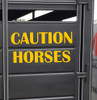 CAUTION HORSES Vinyl Decal - Horse Trailer Show - Die Cut Sticker