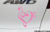 Heart Music Note Vinyl Decal with Treble Clef and Bass Clef Heart Design