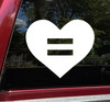 Equal Rights Heart vinyl decal featuring a heart with equal sign symbol for vehicles windows signs and personal items