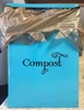 Compost vinyl decal in Albemarle Swash font for kitchen compost bins food scrap containers and garden organization