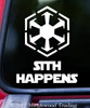 SITH HAPPENS 6" x 7.5" Vinyl Decal Sticker - Star Wars Darth Vader - Sith Lord