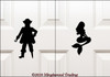 PIRATE & MERMAID Bathroom Signs 7" Vinyl Decal Stickers - Toilet Restroom Door Signs