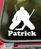 Ice Hockey Goalie w/ Personalized Name Custom Vinyl Decal Sticker