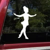 Ballet Dancer V1 vinyl decal featuring ballerina silhouette in arabesque-style ballet pose