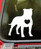 PIT BULL HEART Vinyl Sticker - Pitbull Dog Puppy - Die Cut Decal