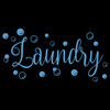 LAUNDRY with BUBBLES Vinyl Sticker - Room Sign Soap - Die Cut Decal